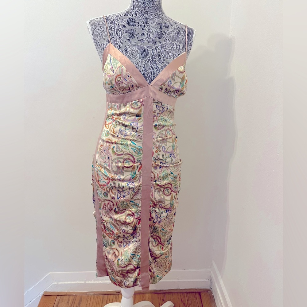 Sexy Satin Midi Dress. Great for wedding or any special event.
